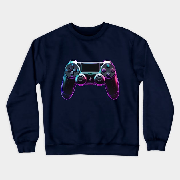 Cool Neon PS4 Gaming Controller Crewneck Sweatshirt by VRMonkeyz